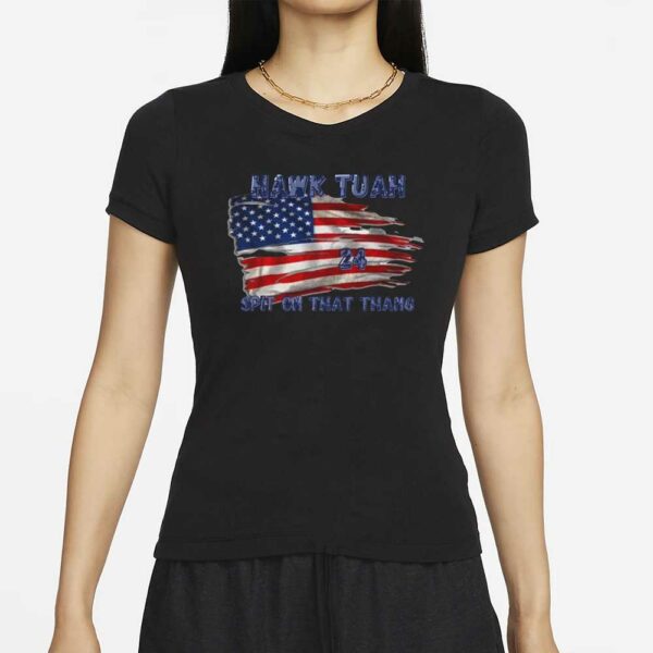 Hawk Tuah American Flag 24 Spit On That Thang T-Shirt