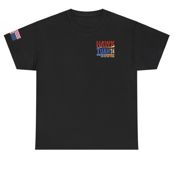 Hawk Tuah Girl Sleeve Right Flag USA Shirt