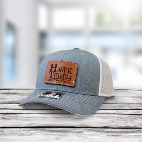 Hawk Tuah Leather Patch Hats