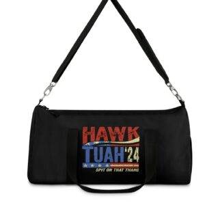 Hawk Tuah Script Logo Duffle Bags