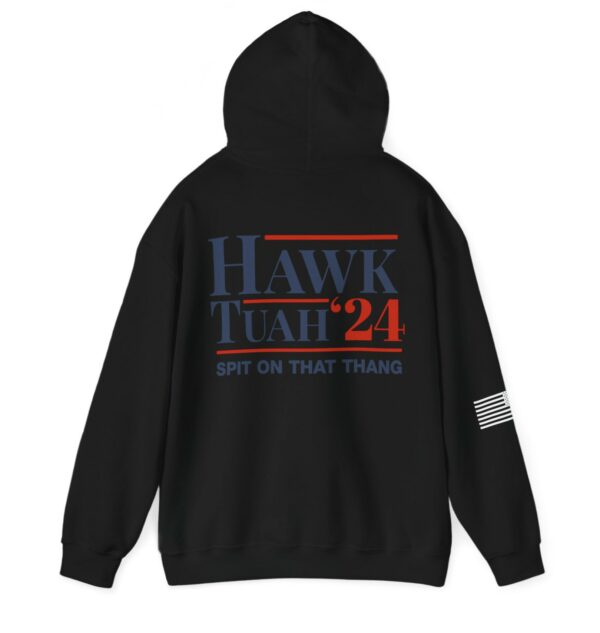 Hawk Tuah Sleeve Right Flag USA Hoodie