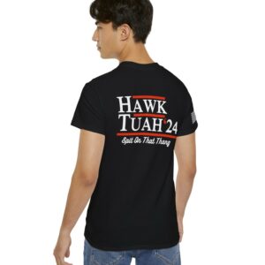 Hawk Tuah Sleeve Right Flag USA Shirts