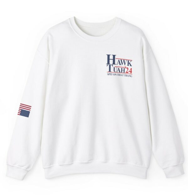 Hawk Tuah Sleeve Right Flag USA Unisex Sweatshirt