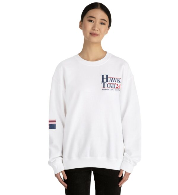 Hawk Tuah Sleeve Right Flag USA Unisex Sweatshirt Shirt