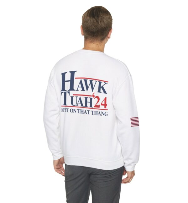 Hawk Tuah Sleeve Right Flag USA Unisex Sweatshirt Shirts