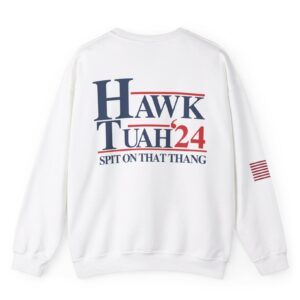 Hawk Tuah Sleeve Right Flag USA Unisex Sweatshirts