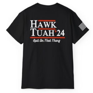 Hawk Tuah Sleeve right Flag USA T-Shirts