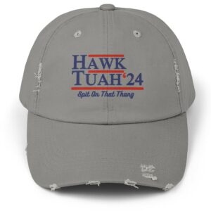 Hawk Tuah Unisex Distressed Cap