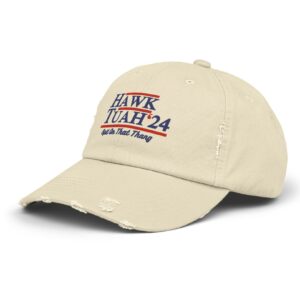 Hawk Tuah Unisex Distressed Cap Hat usa