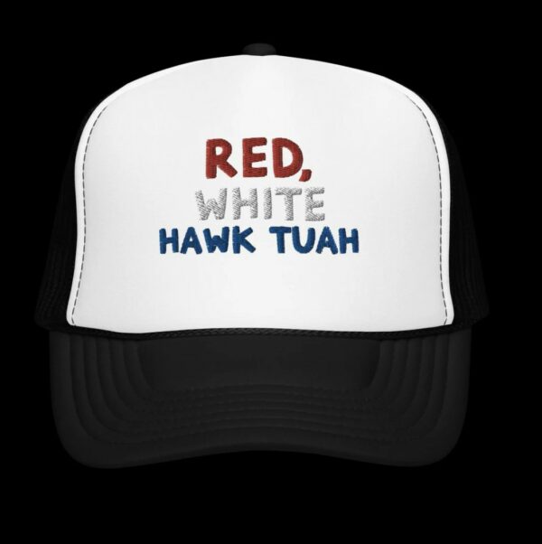 Red, White and Hawk Tuah USA Trucker hat Cap