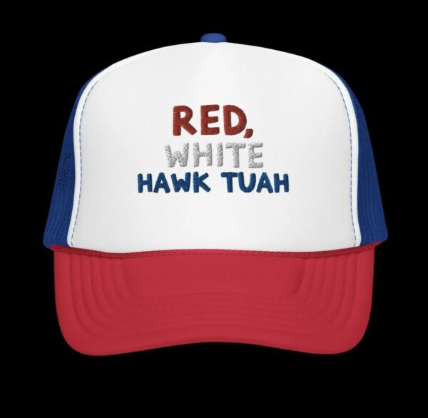 Red, White and Hawk Tuah USA Trucker hat Caps