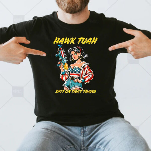 Retro Hawk Tush Spit on that Thing Girl USA Flag T-Shirt