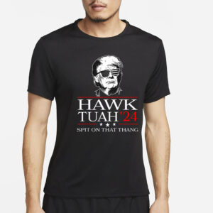 Trump 2024 Flag Hawk Tuah Spit On That Thing T-Shirt Hawk Tuah